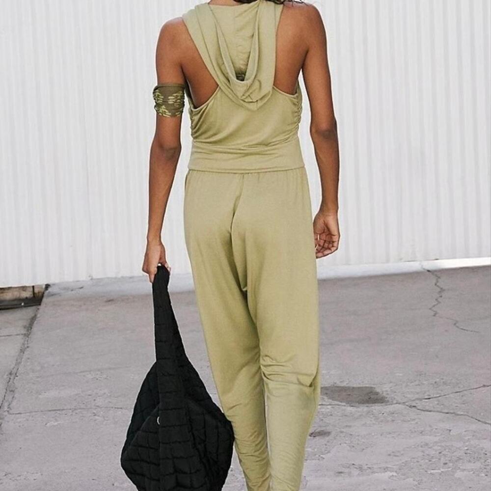 Free People Second Chance Onesie NWOT Size M Sage FP Movement - Picture 2 of 5